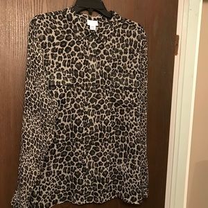 NWOT Jaclyn Smith Animal Print Light Blouse-XXL